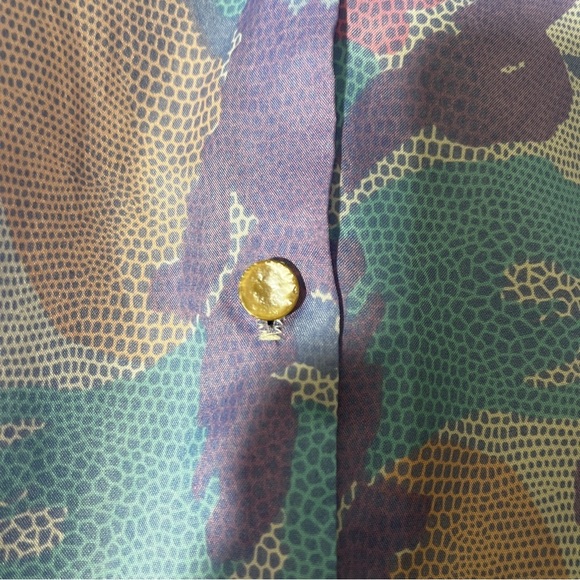 Vintage Anderson-Little Floral Paste Pink & Blue 70's Secretary Blouse with Bow - Picture 4 of 10